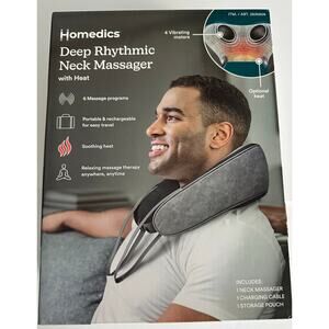 HoMedics Deep Rhythmic and Heat Neck Massager - NWT - Great for Travel / Gym/Spa